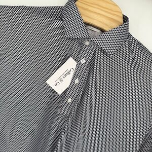 Collars & Co Semi Spread Dress Collar Polo Shirt Mens 2XL Vantage Black NEW